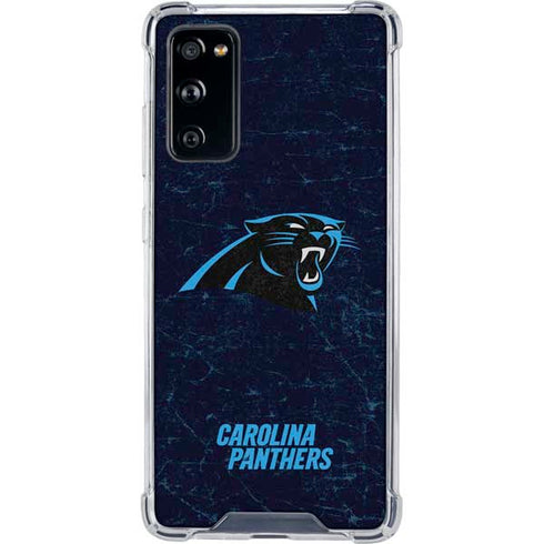 NFL Carolina Panthers Distressed Galaxy S20 FE Clear Case